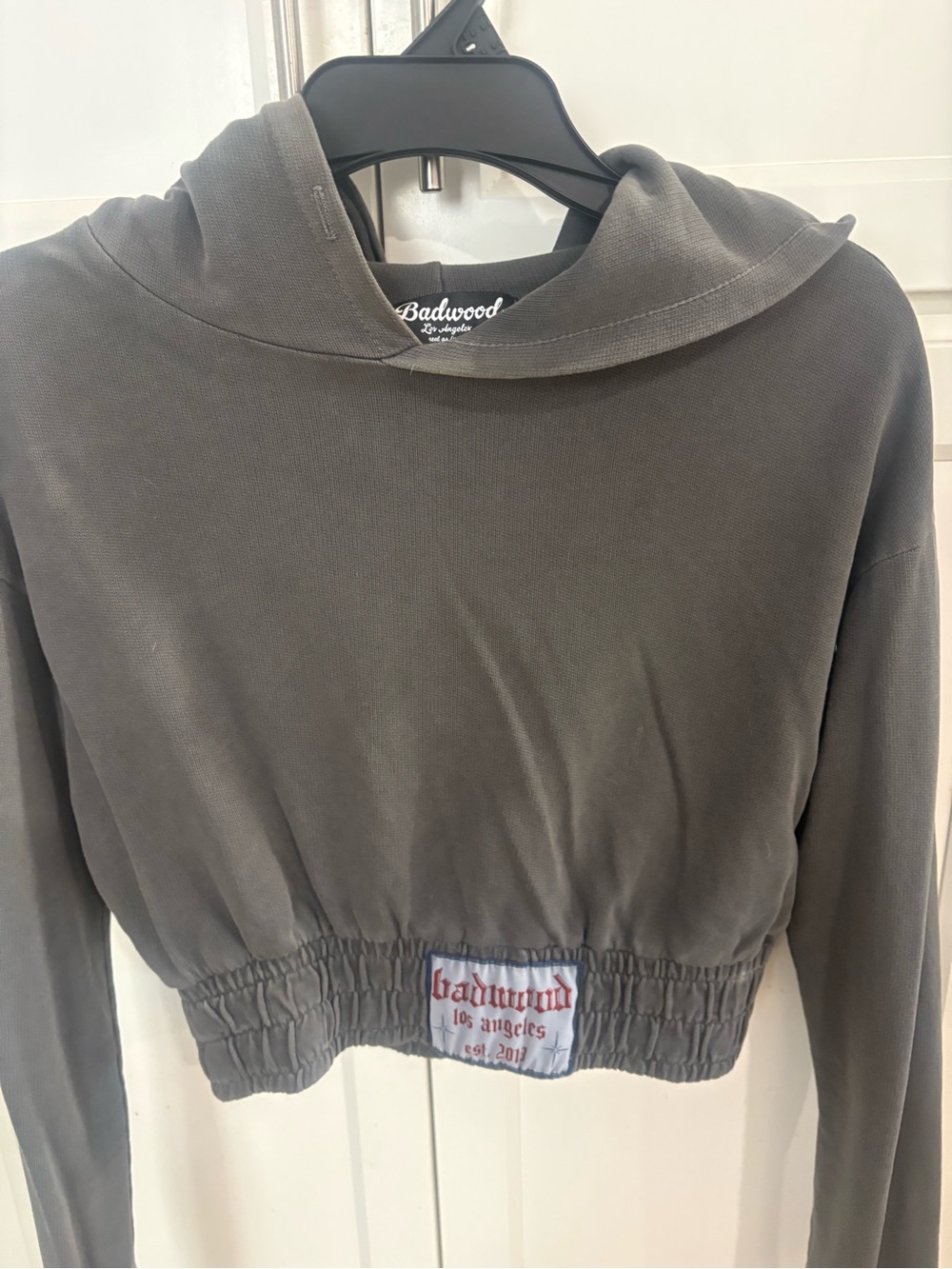 Badwood Cropped Crewneck Sweatshirt - Gray